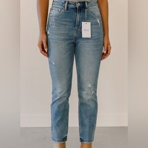 VERVET Women's High Rise Slim Straight Jeanne Jeans- NWT